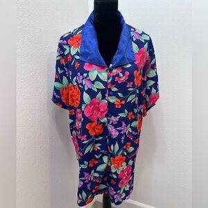 Victoria’s Secret Gold Label Petite S Satin Floral Pajama Top Women’s Vintage